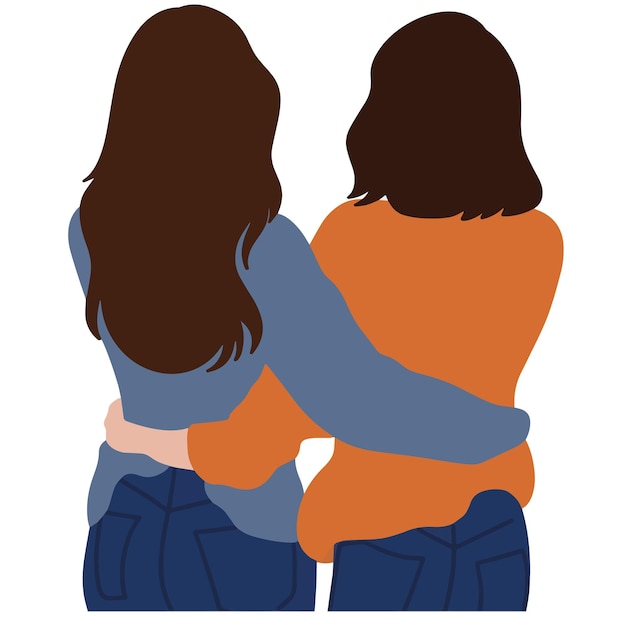 La mejor amiga de las chicas, ilustración de dibujos animados vectorial