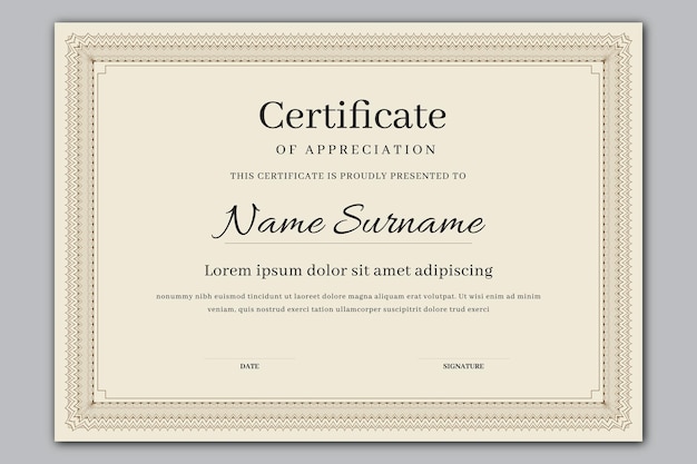 Mejor borde de certificado y diseño de plantilla