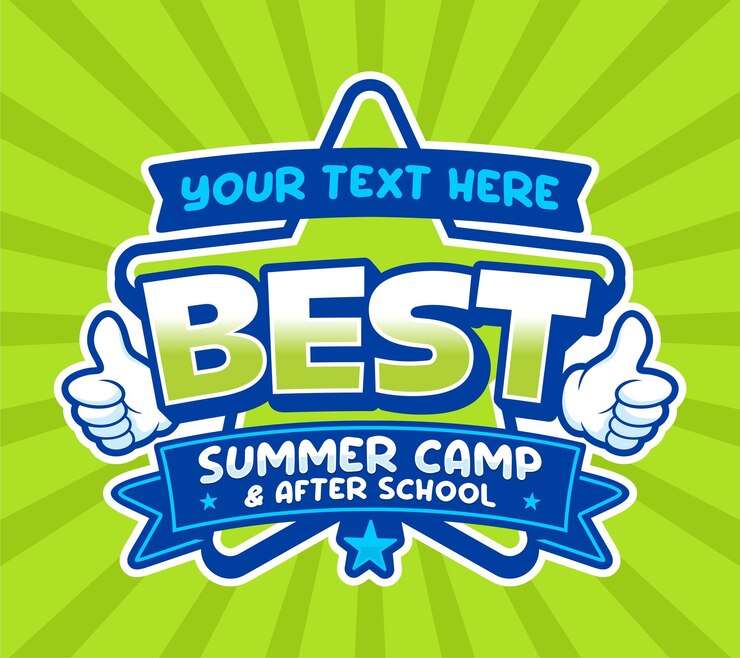 Vector mejor campamento de verano amplificador después de la escuela programa de logotipo vector de plantilla