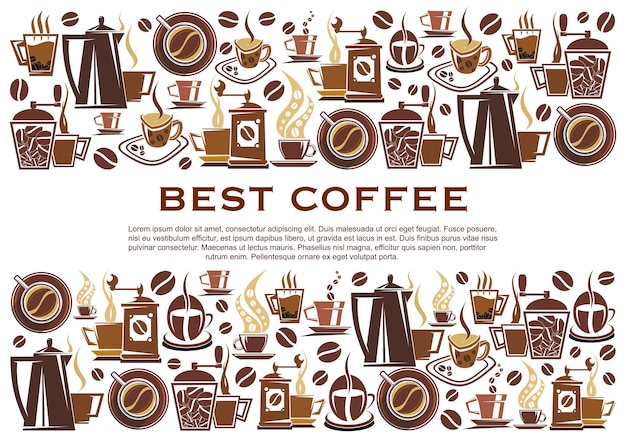 Mejor cartel de vector de cafetería de café