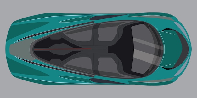 Mejor coche realista desde arriba Ilustración vectorial de coches realistas verdes carreras modernas