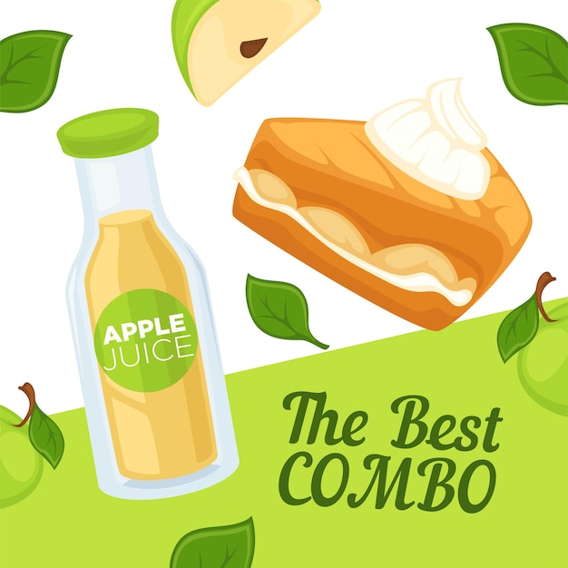 La mejor combinación de sidra de manzana y pastel, banner publicitario.