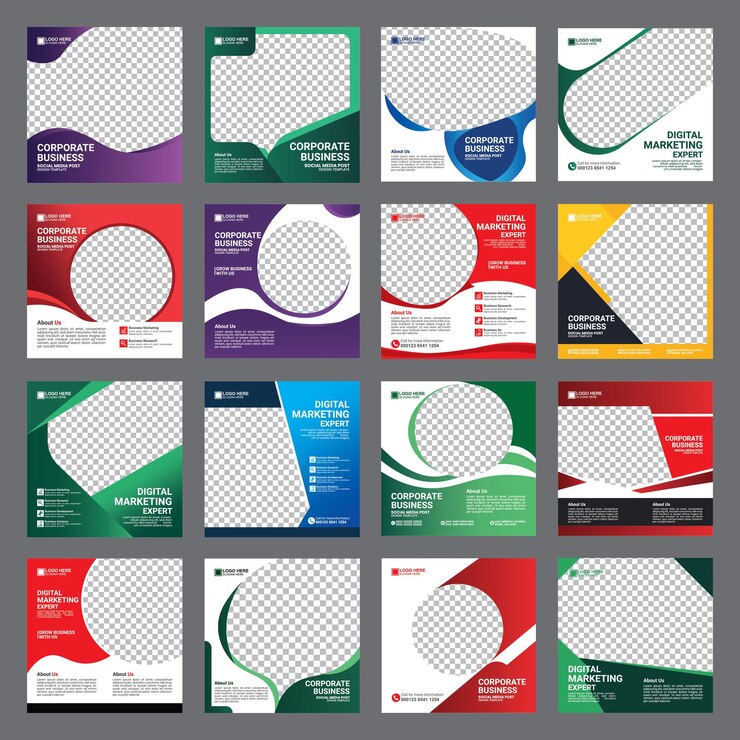 mejor conjunto de plantillas de marketing digital para redes sociales