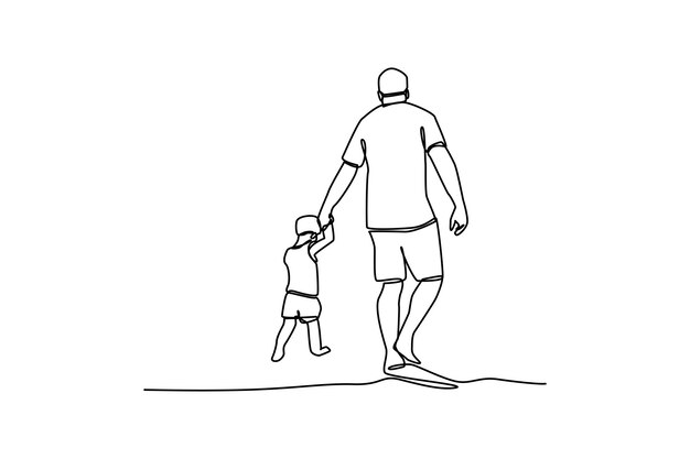 El mejor dibujo de línea continua de un hombre que se siente tan feliz cuando va a algún lugar línea simple vector de línea continua concepto de vacaciones minimalista