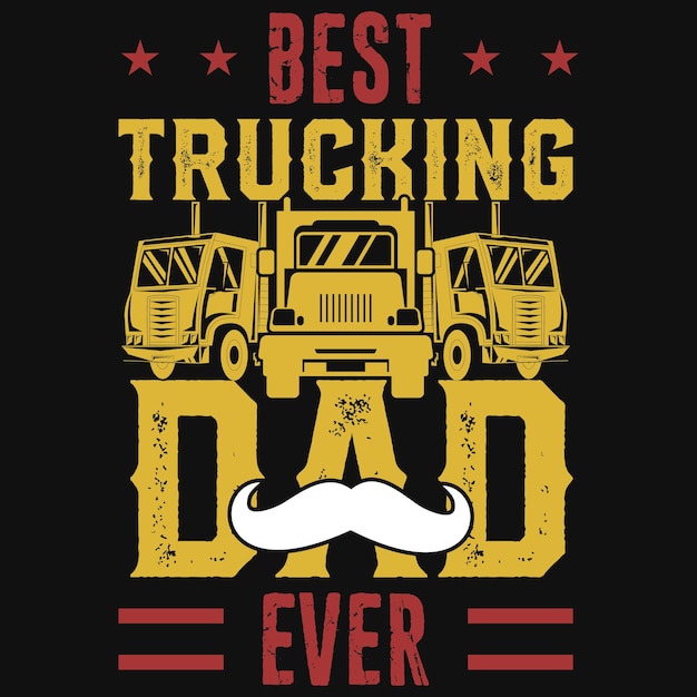 Vector el mejor diseño de camiseta de papá camionero