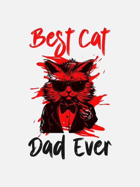 El mejor diseño de camiseta de papá gato.