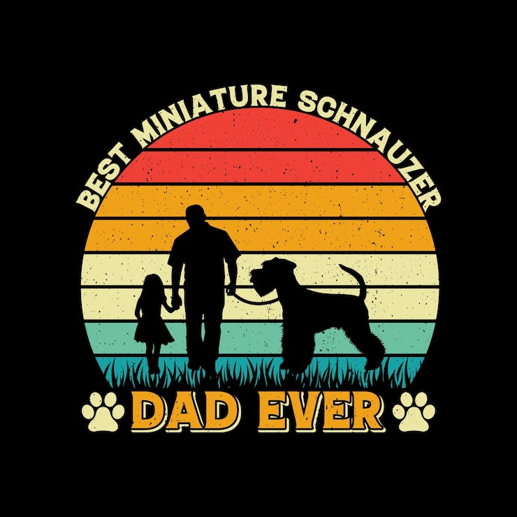 Vector el mejor diseño de camiseta para papá schnauzer miniatura