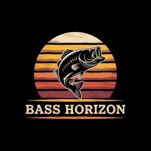 Mejor diseño de camiseta de pesca retro al atardecer
