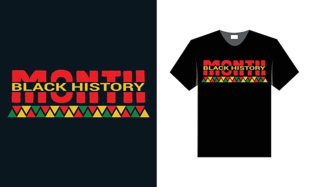 Mejor diseño de camiseta de tipografía para el mes de la historia negra