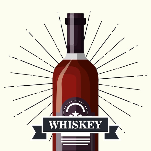 el mejor diseño de ilustración de vector de etiqueta de botella de whisky