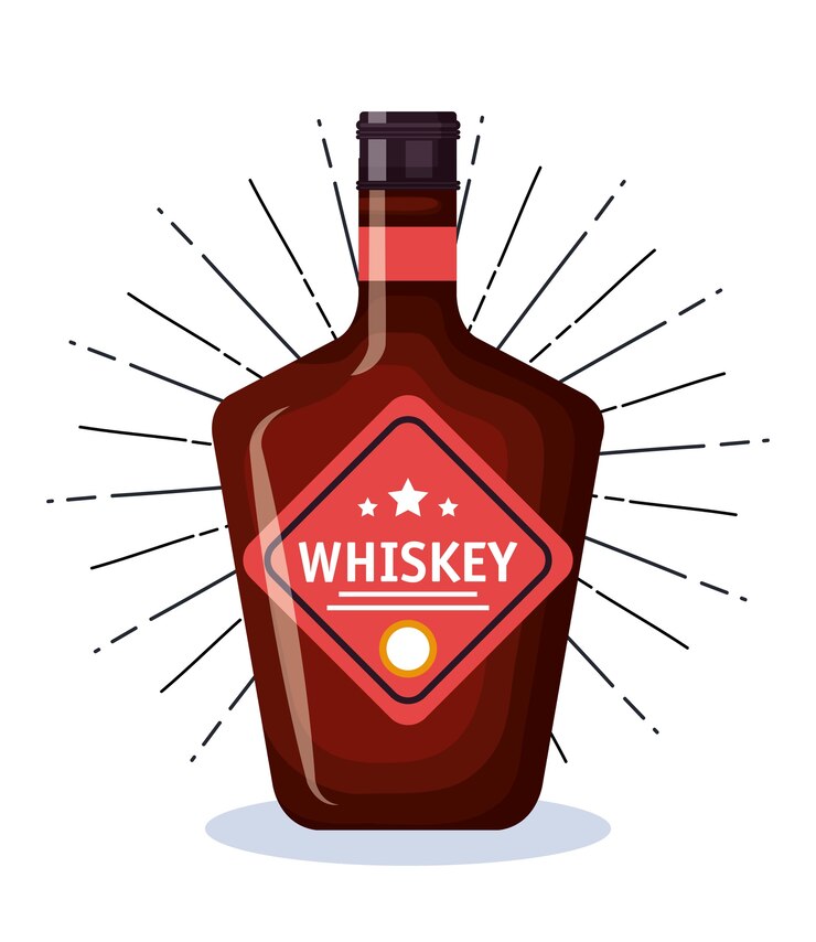Vector el mejor diseño de ilustración de vector de etiqueta de botella de whisky