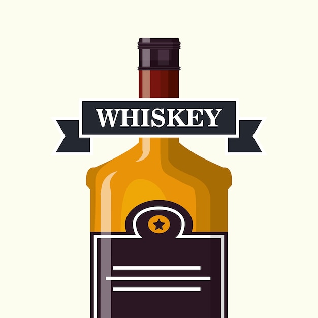 El mejor diseño de ilustración de vector de etiqueta de botella de whisky