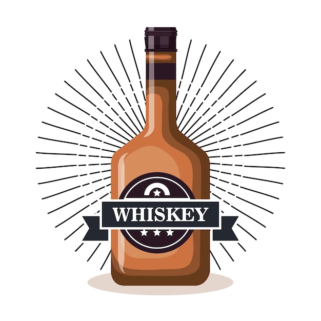 El mejor diseño de ilustración de vector de etiqueta de botella de whisky