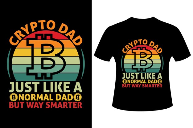 El mejor diseño retro vintage de camiseta de criptomoneda bitcoin BTC