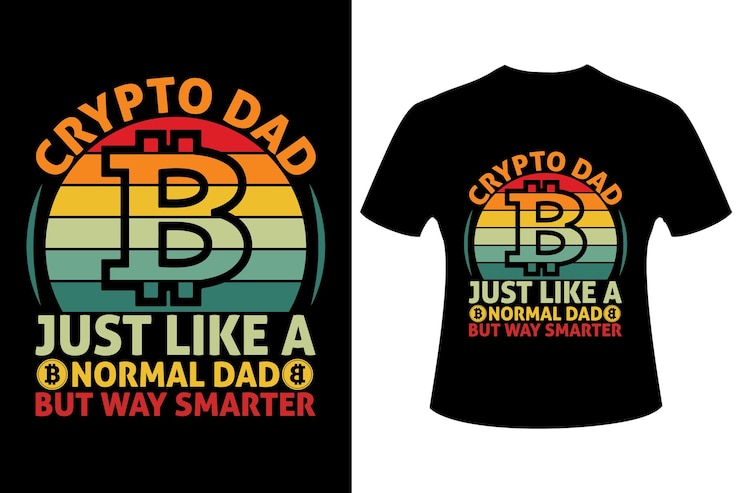 Vector el mejor diseño retro vintage de camiseta de criptomoneda bitcoin btc