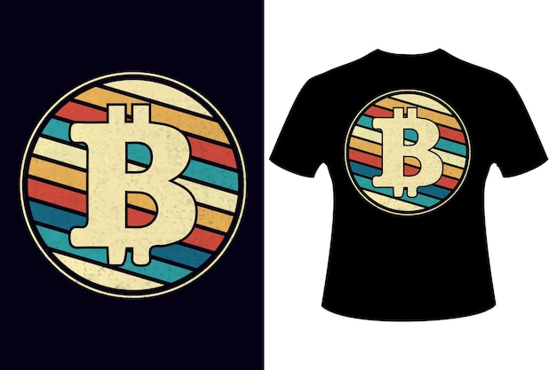 El mejor diseño retro vintage de camiseta de criptomoneda bitcoin BTC