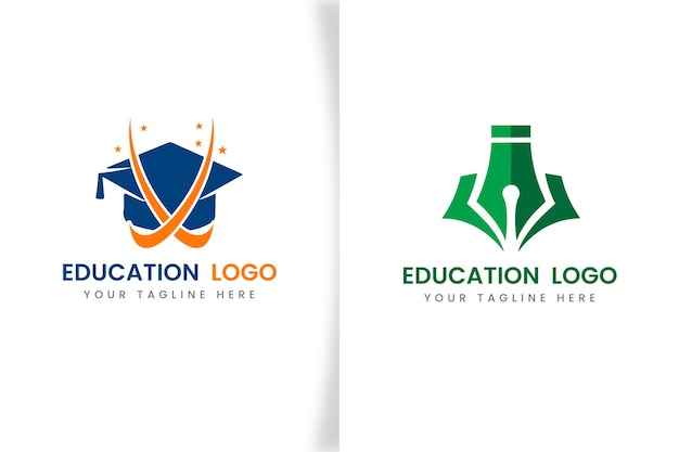 mejor educación en línea y libro de graduación cap icon logotipo plantilla concepto de diseño