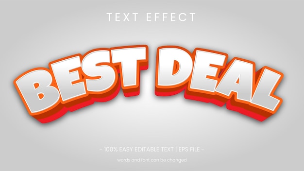 Vector el mejor efecto de texto de oferta se ve en 3d