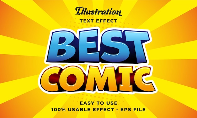 mejor efecto de texto vectorial cómico editable con diseño de estilo moderno