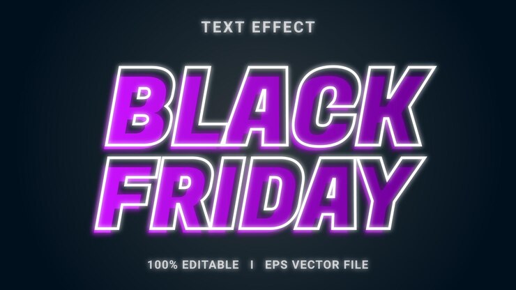 Vector mejor estilo gráfico vectorial de efecto de texto del black friday editable en 3d