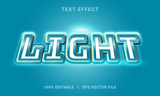 Mejor estilo gráfico vectorial de efecto de texto editable Light 3d