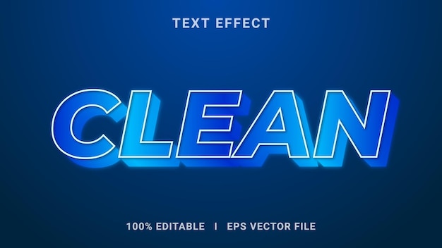 Mejor estilo gráfico vectorial de efecto de texto limpio editable en 3D