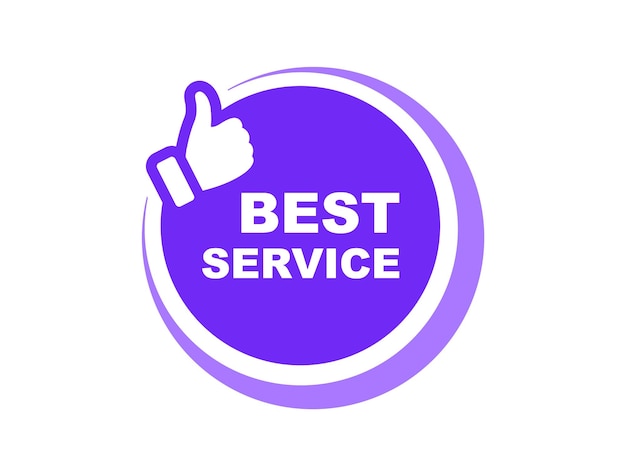 Mejor etiqueta de servicio Moderna insignia de recomendación con pulgares hacia arriba