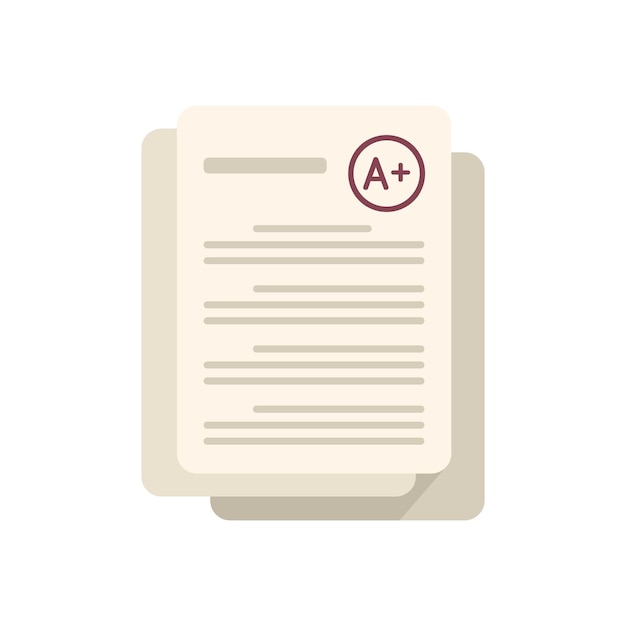 Mejor icono de prueba escolar vector plano Cheque de papel Hoja de encuesta aislada