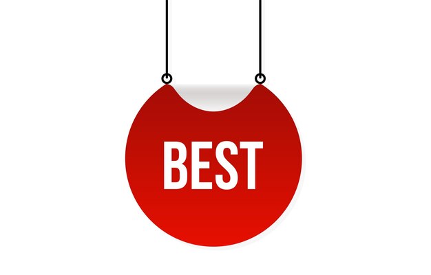 mejor ilustración de banner vectorial rojo aislado sobre fondo blanco
