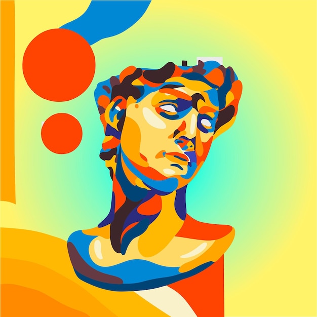 Vector mejor ilustración de diseño de estatua