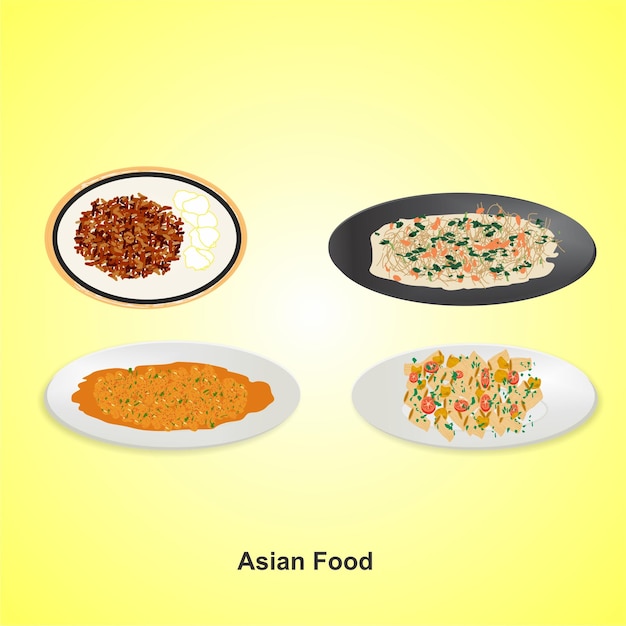 mejor ilustración de diseño de vector de comida india sobre fondo amarillo