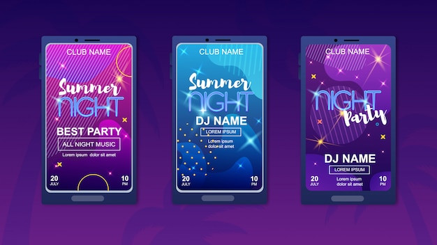 El mejor juego de banners para la fiesta de la noche de verano