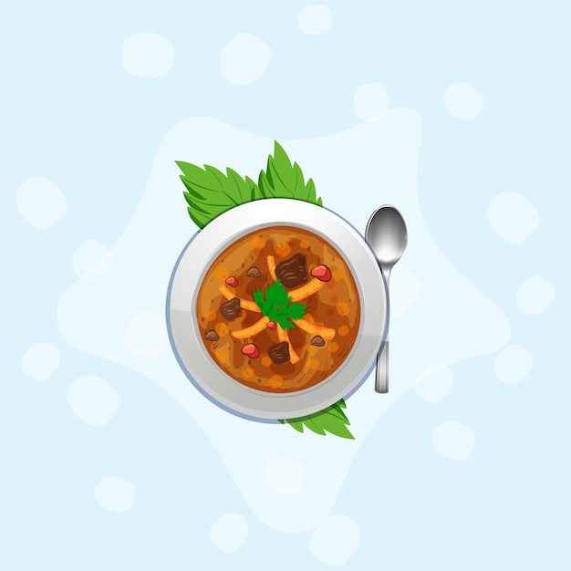 El mejor Khoresht Minimal Premium, el mejor diseño premium de ilustraciones de comida asiática para cocinar.