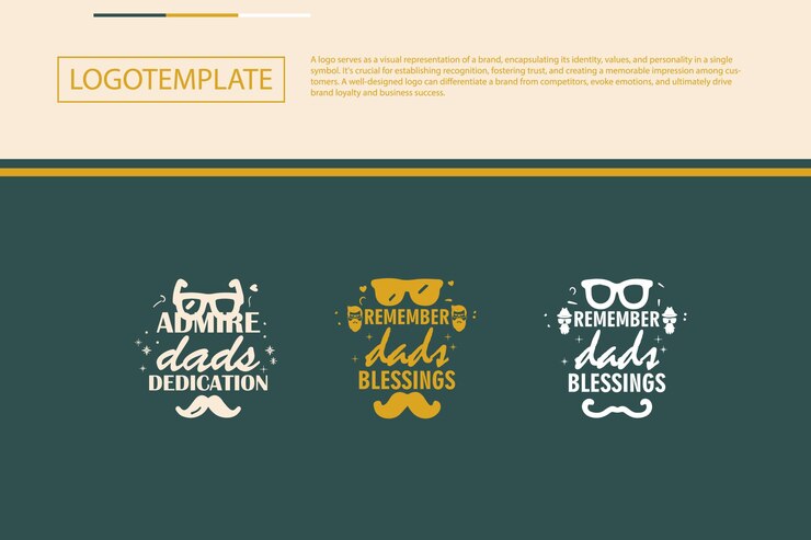 Vector el mejor logotipo del día del padre tempalte estilo clásico