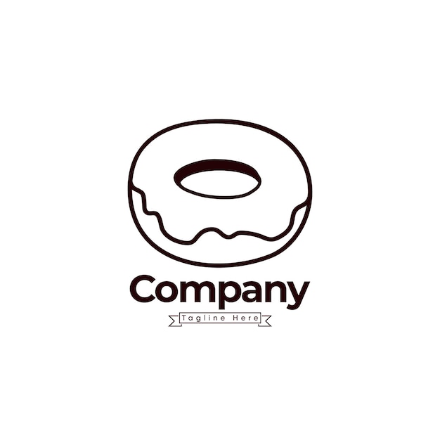 Vector el mejor logotipo mínimo para donuts con un glaseado donuts vector icon logo clip art and line art