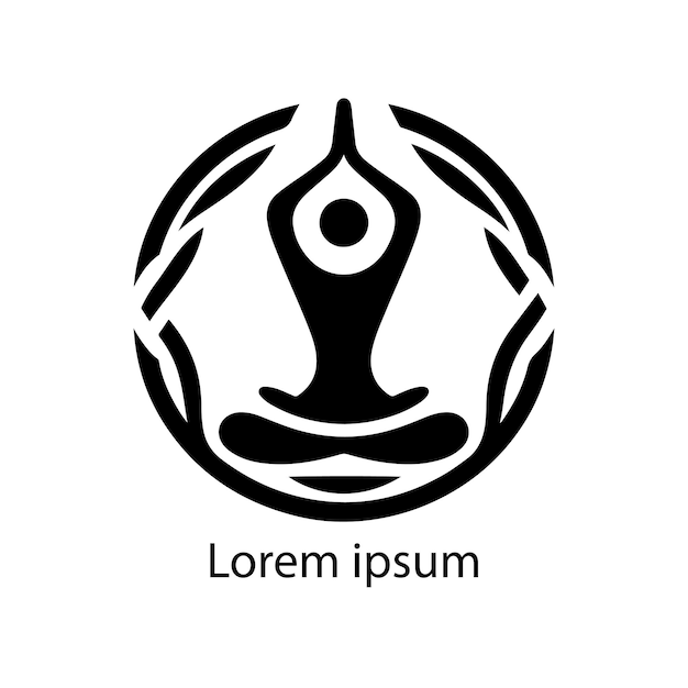 El mejor logotipo de yoga en blanco y negro