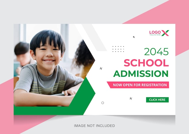 La mejor miniatura de youtube para la admisión a la educación escolar de los niños y el nuevo diseño de banner web