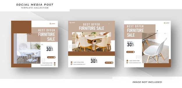 Mejor oferta diseño de muebles promoción de venta redes sociales y plantilla de publicación de instagram