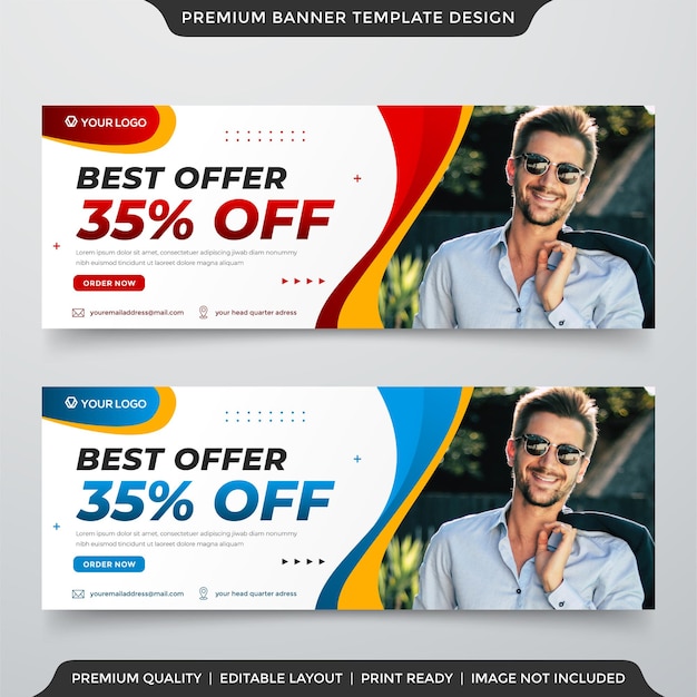 mejor oferta de diseño de plantilla de banner web