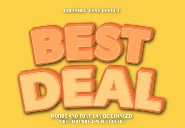 Mejor oferta Efecto de texto editable Estilo de dibujos animados en 3d
