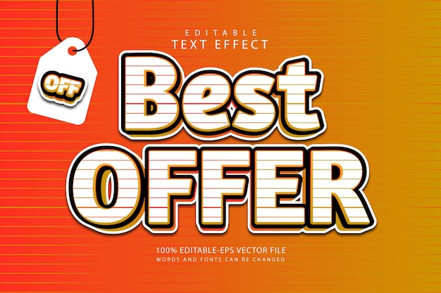 Mejor oferta efecto de texto editable estilo de dibujos animados en relieve en 3 dimensiones