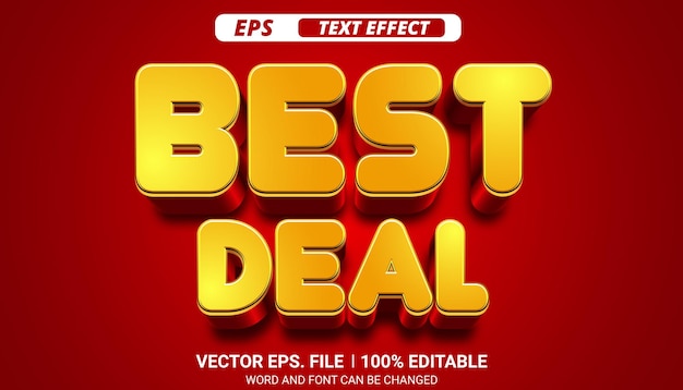 Mejor oferta efecto de texto vectorial eps 3d editable