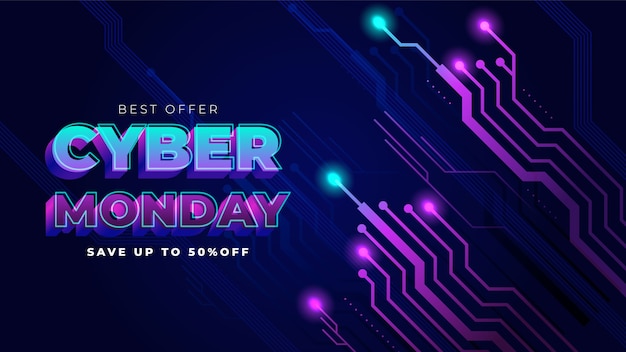 Vector mejor oferta fondo cyber monday