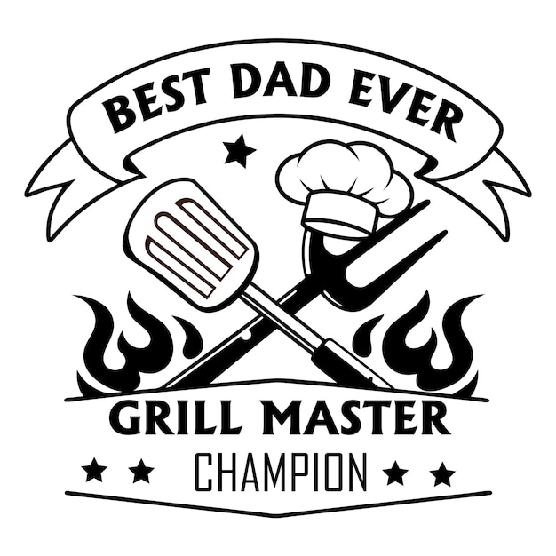 Mejor padre de la historia, campeón de parrilla, camiseta y diseño de logotipo.