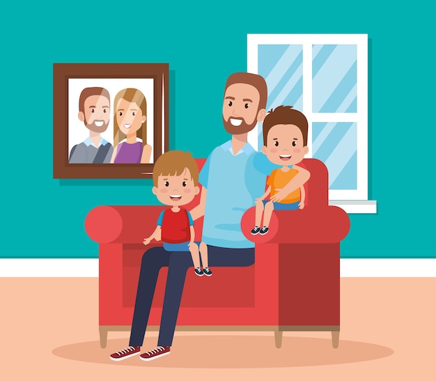 mejor padre en los personajes de la sala de estar