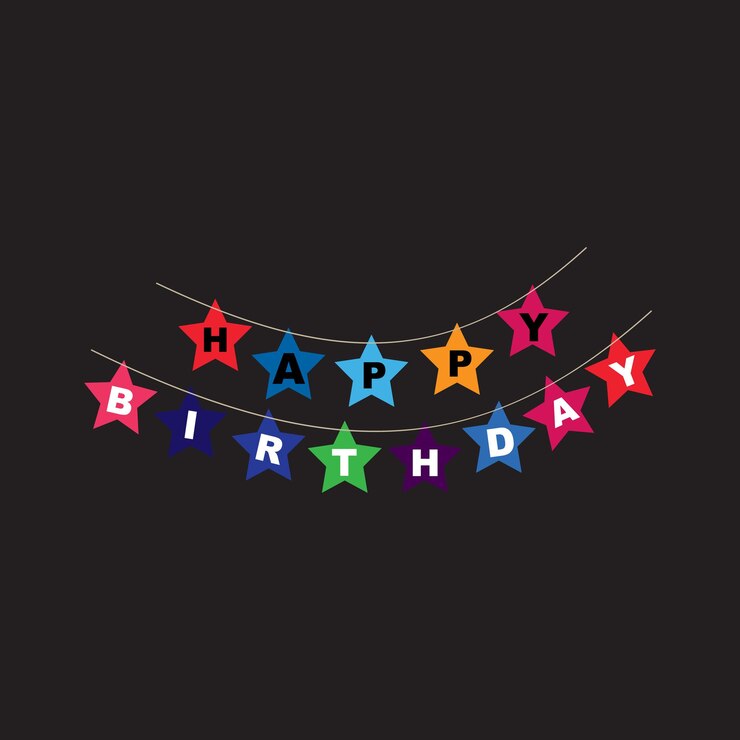 La mejor pancarta de feliz cumpleaños con cuerda y estrella.