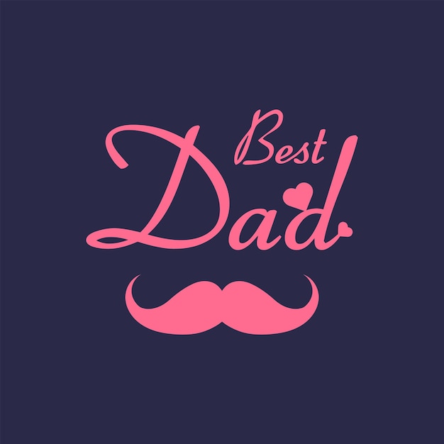 Mejor papá padres día bigote vector ilustración