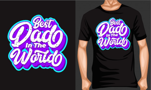 Vector mejor papá en la tipografía de letras del mundo