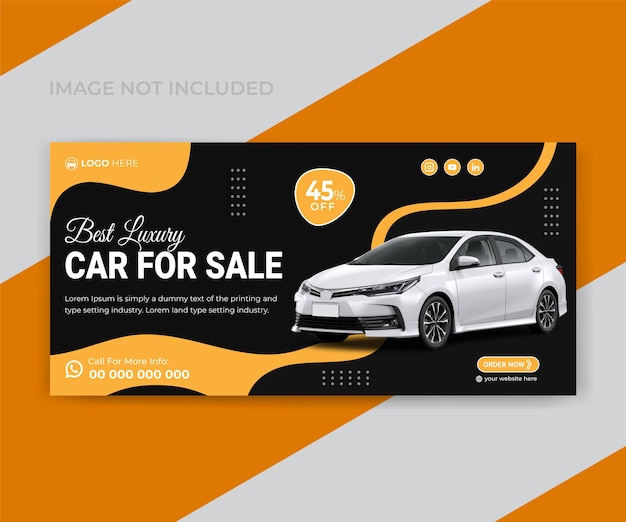 La mejor plantilla de banner web de redes sociales de promoción de alquiler de automóviles