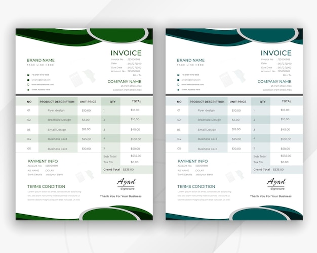 Vector mejor plantilla de diseño para facturas y artículos de papelería profesionales o portadas de notas